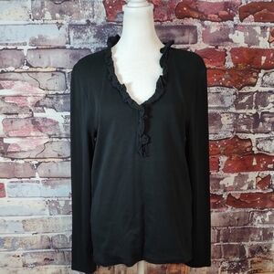 Lauren Ralph Lauren Ruffle Neckline Tee Shirt